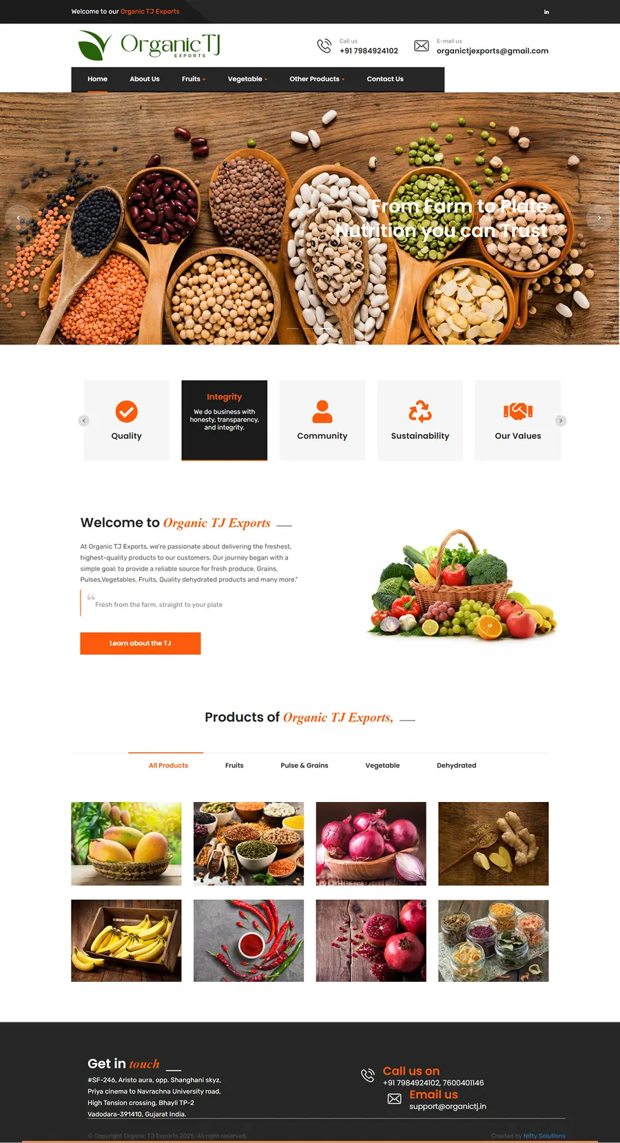 Organic TJ Exports Website